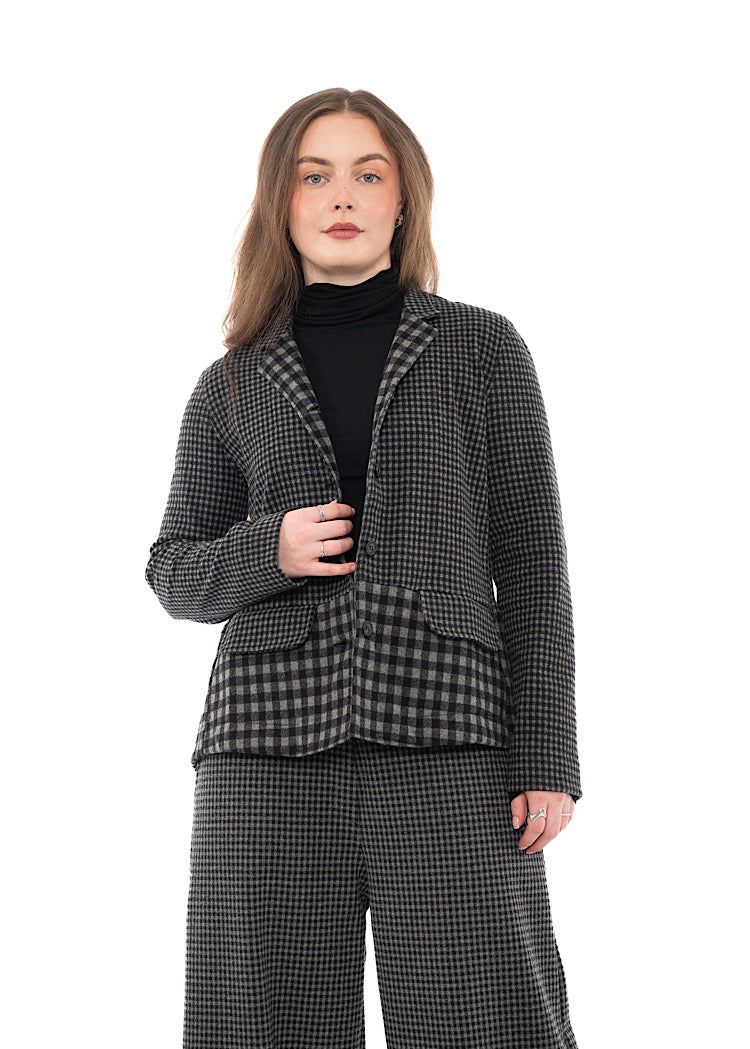 MIXED-CHECK TAILORED YASMIN JACKET