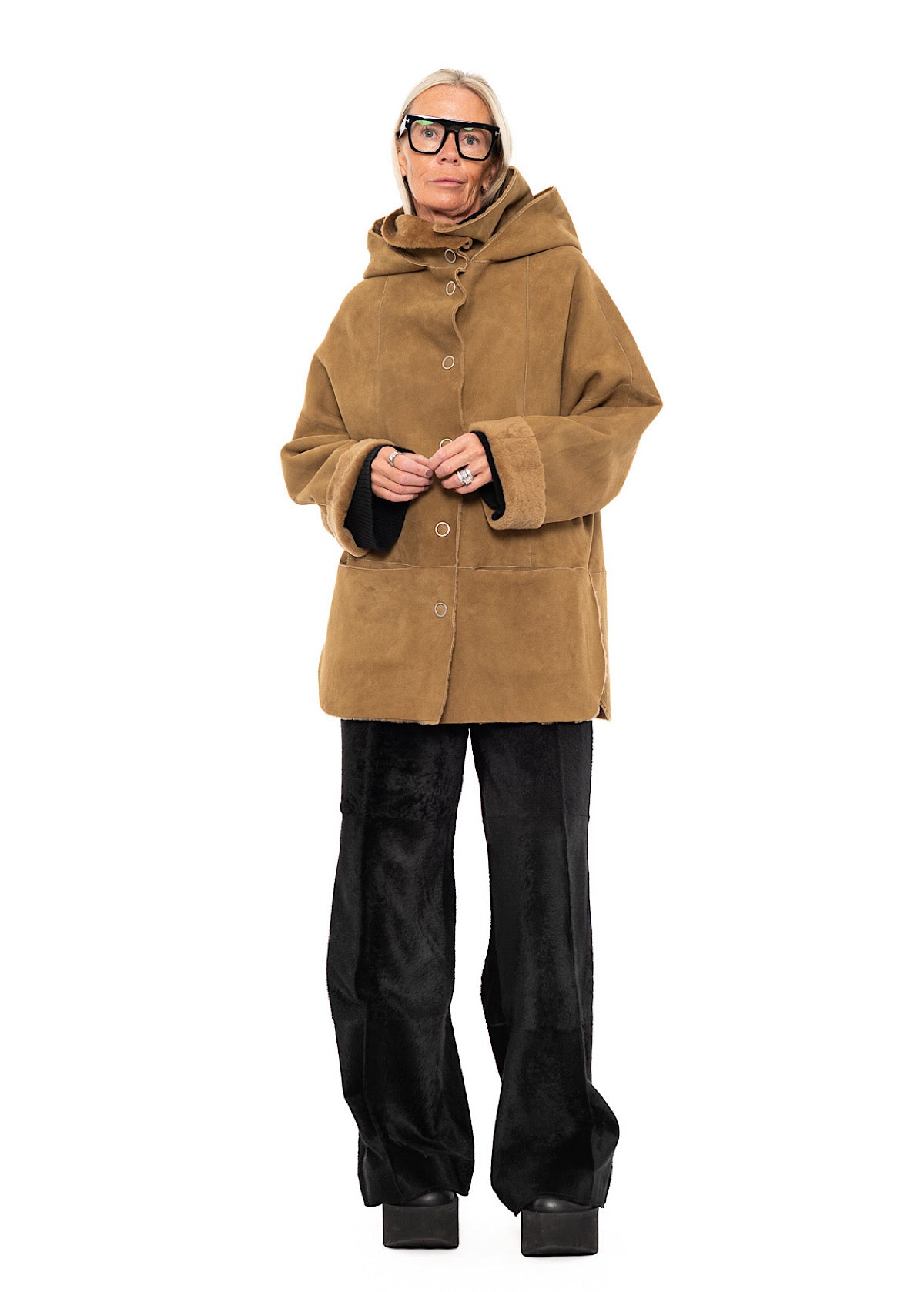 REVERSIBLE FUR HOODED JACKET