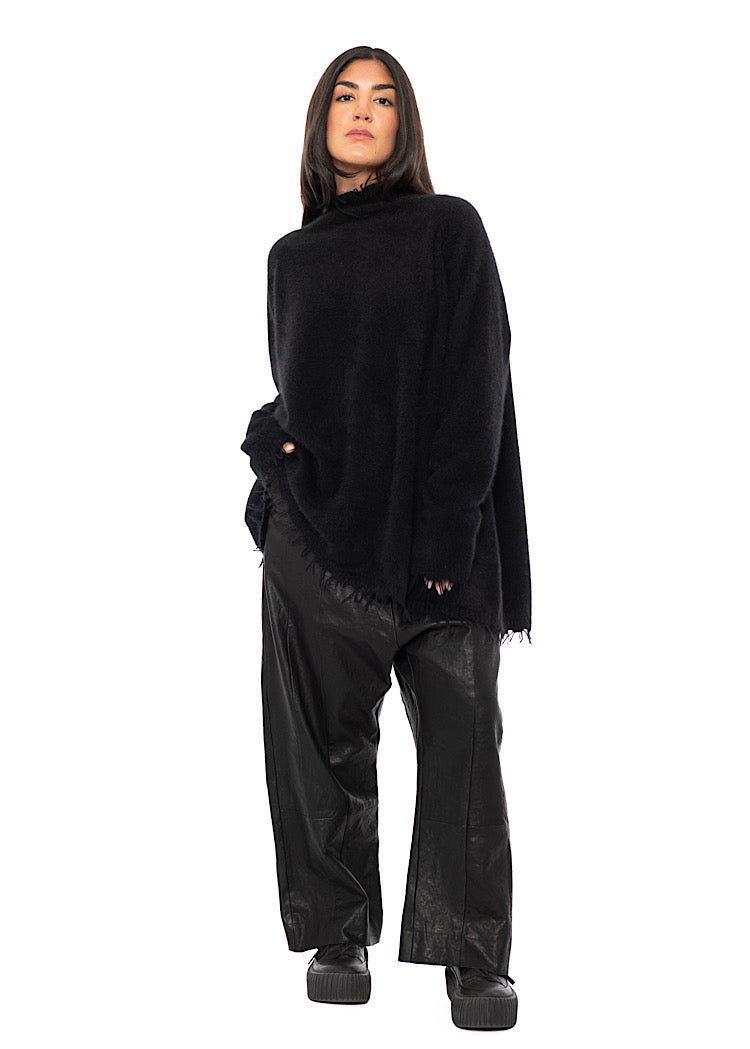 OVERSIZED FOX WOOL SILK KNITTED TUNIC