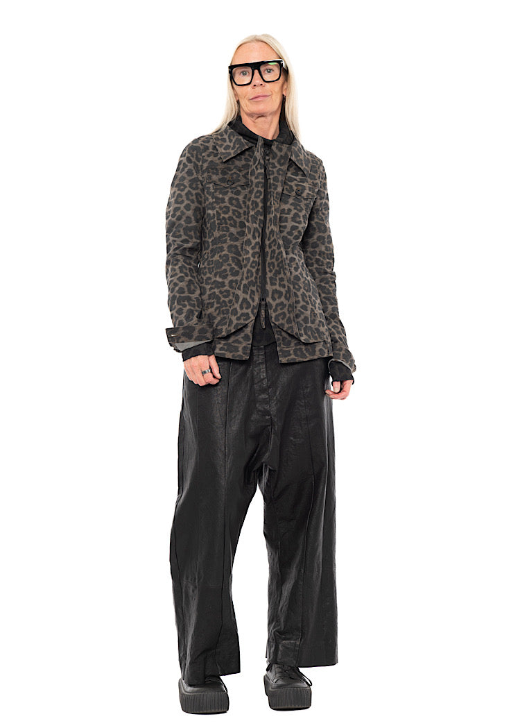 LEOPARD PRINT STRETCH JACKET