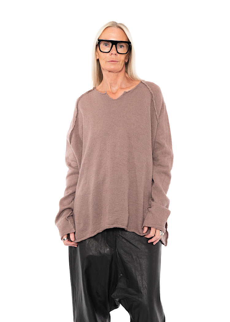 RELAXED BOILED WOOL PULLOVER