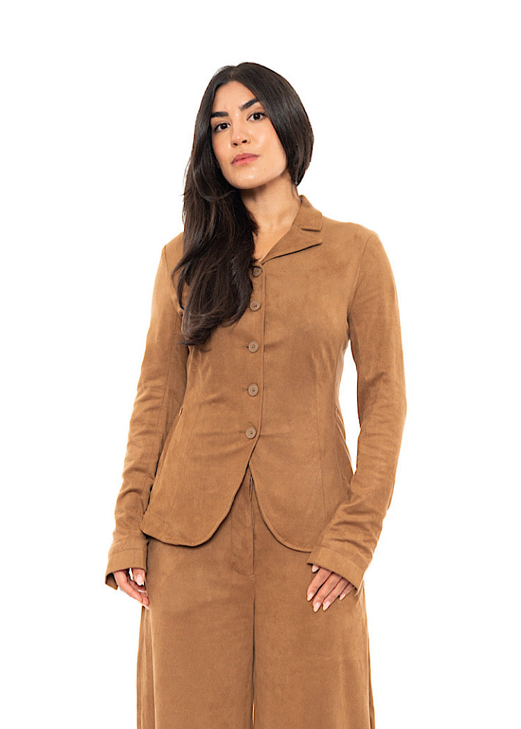 FAUX SUEDE TAILORED JACKET