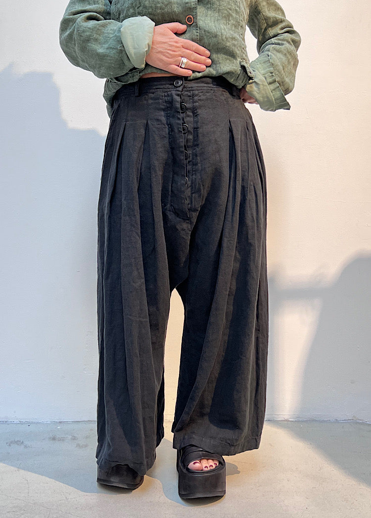 CL GARMENT-DYED WIDE-LEG WINTER LINEN TROUSER