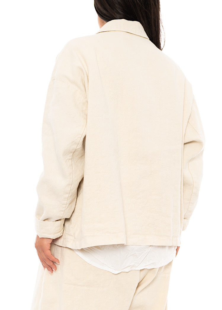 LINEN-COTTON UTILITY JACKET