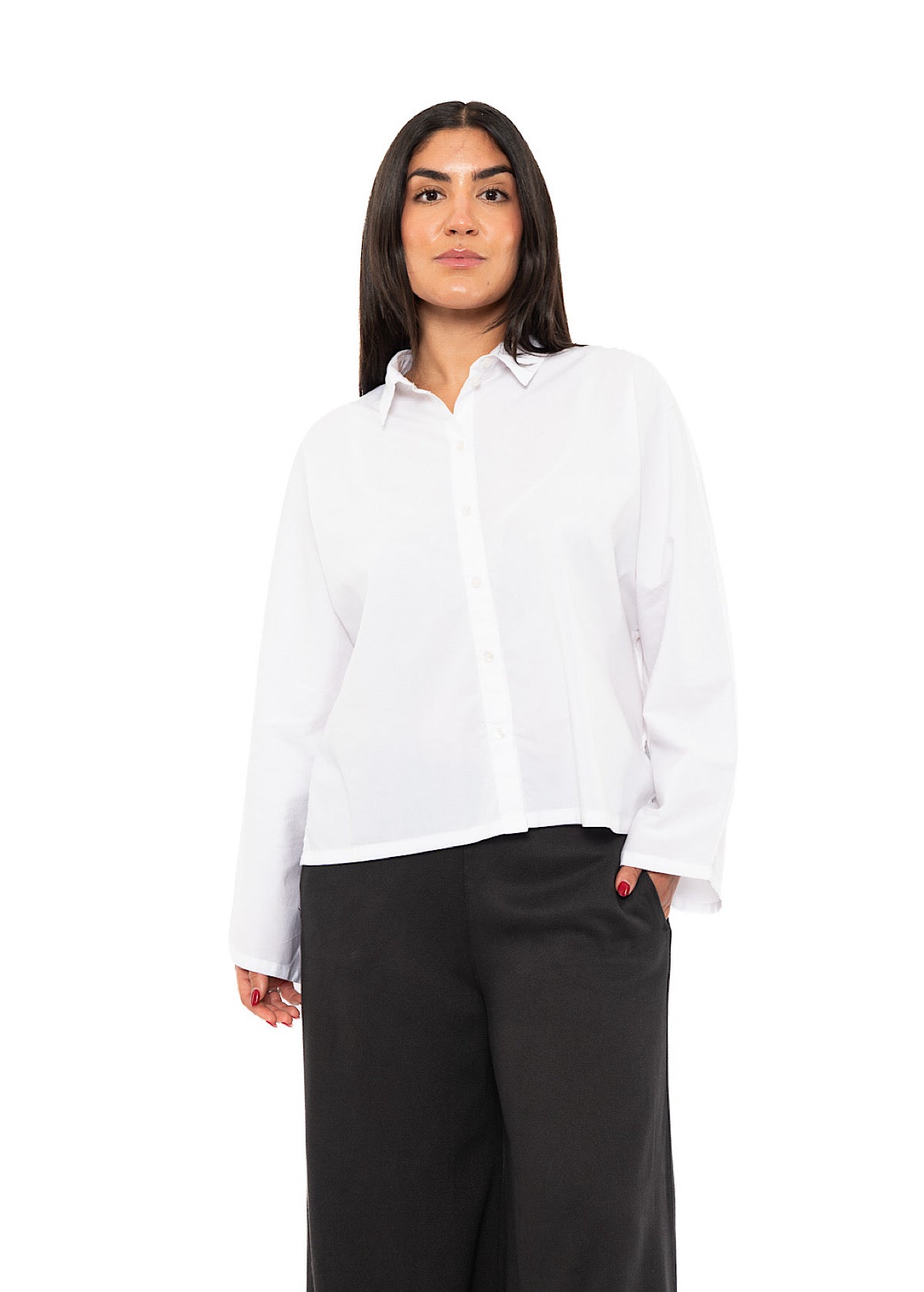 BOXY COTTON BATWING SLEEVED BLOUSE