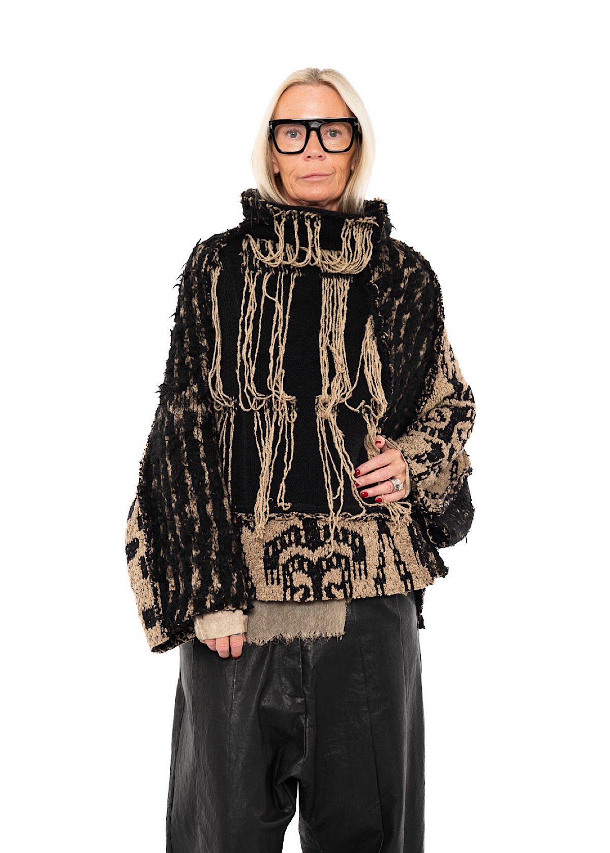 OVERSIZED TAPESTRY KNIT PULLOVER