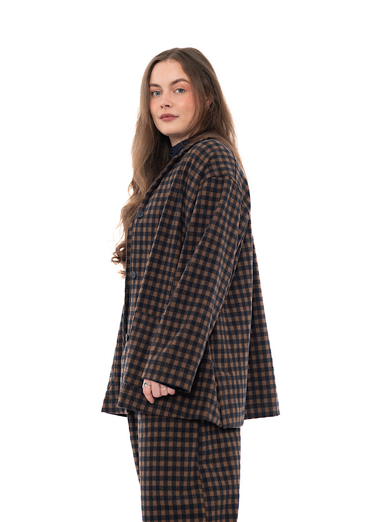 CHECKED LONGLINE CEREALE JQ JACKET