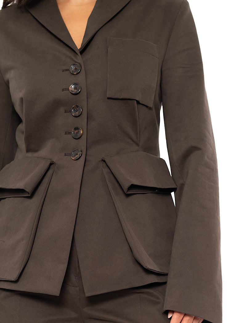TAILORED COTTON WOOL JACKET