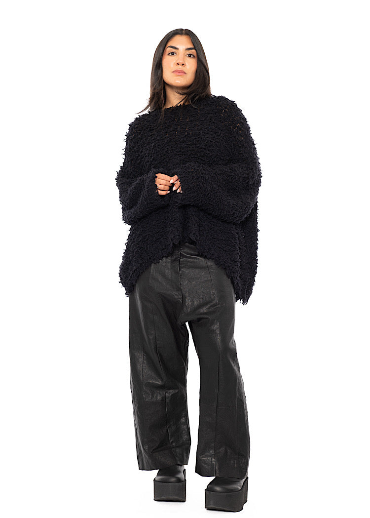 TEXTURED WOOL BLEND PULLOVER