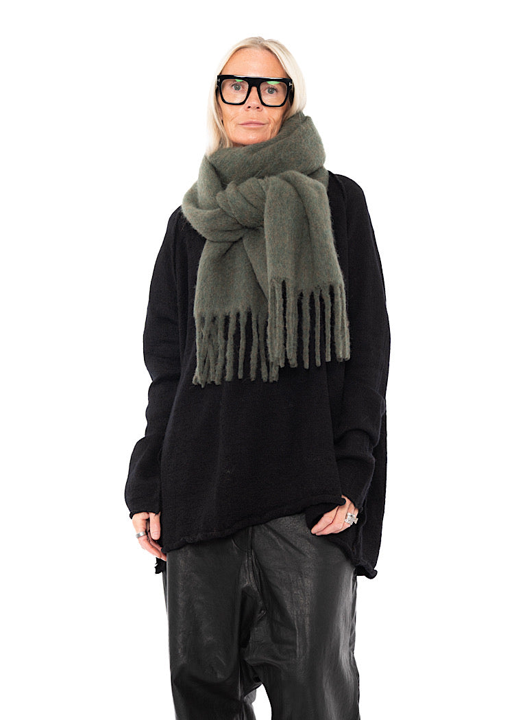 FRINGED ALPACA-BLEND SCARF