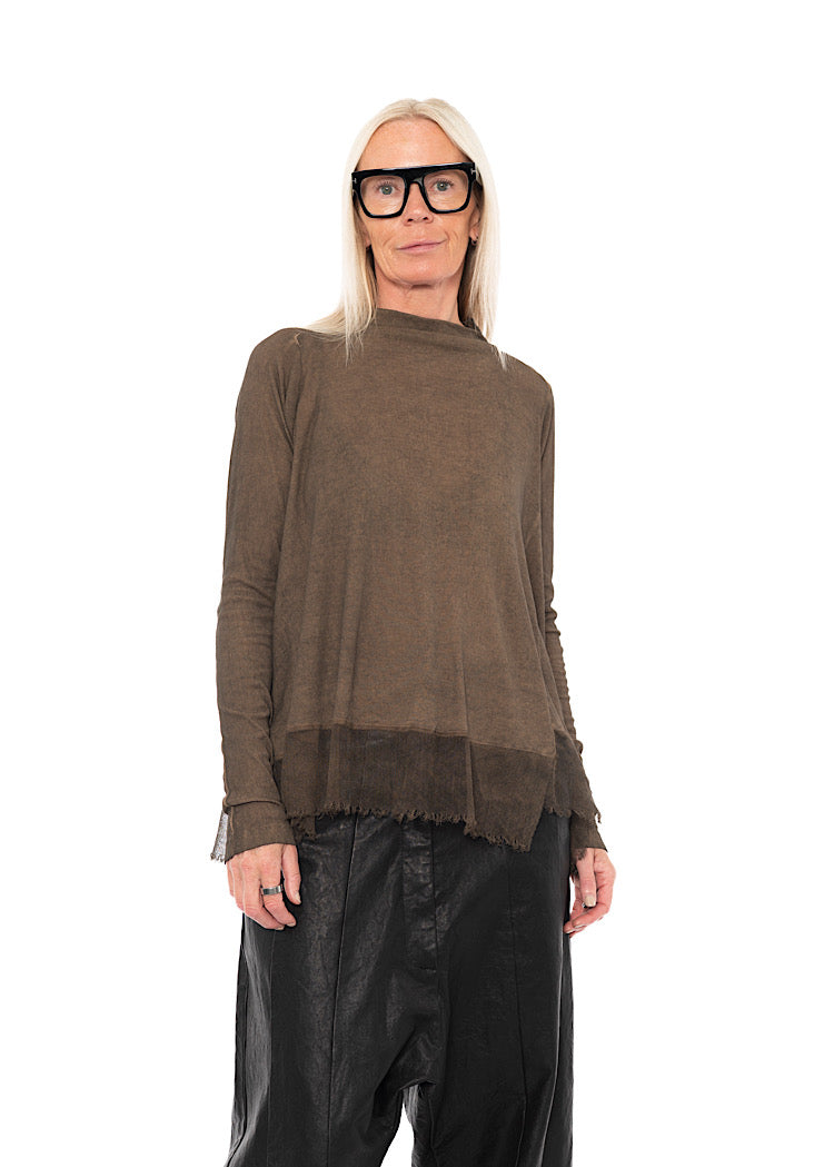 RELAXED NETTED HEM T-SHIRT