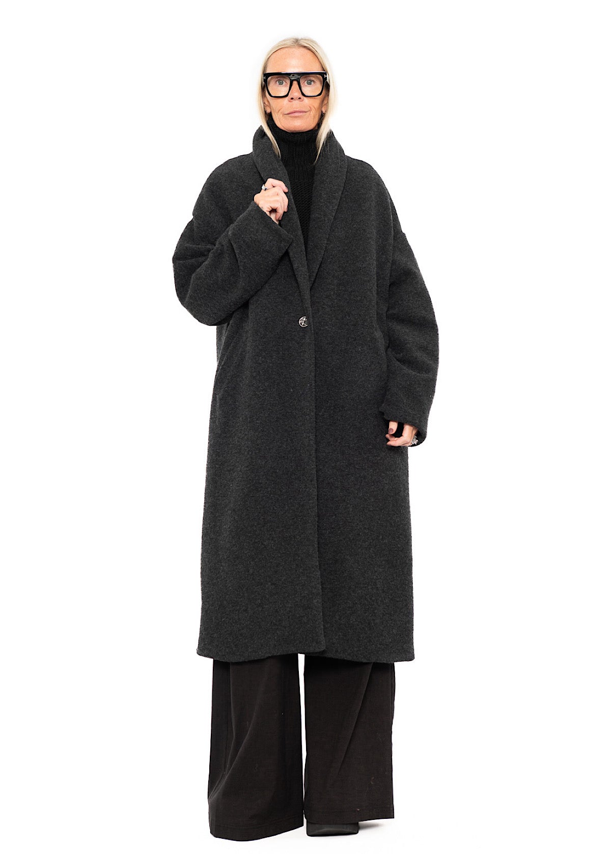 WOOL-BLEND COAT WITH SCARF