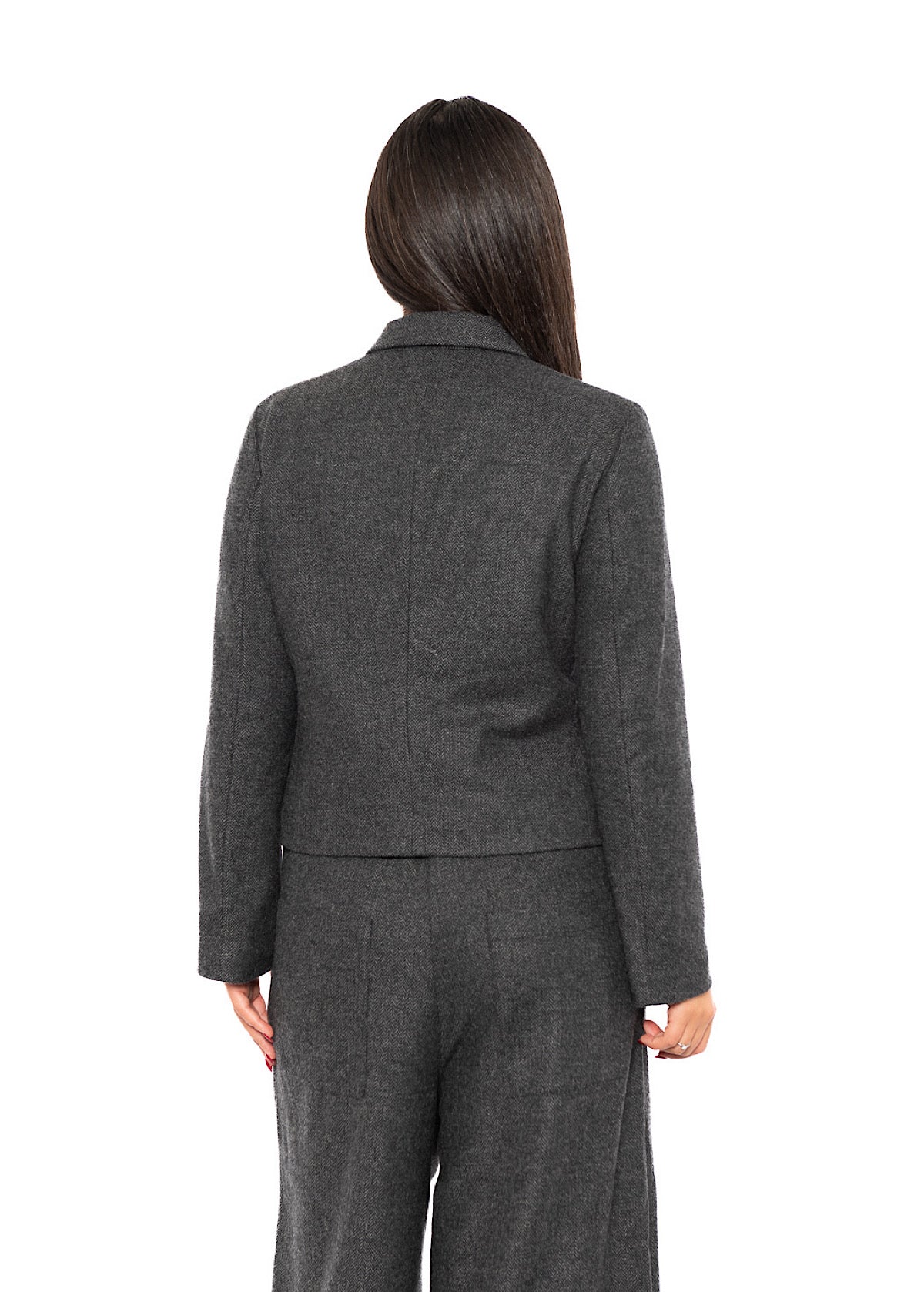 CROPPED HERRINGBONE GINNY JACKET