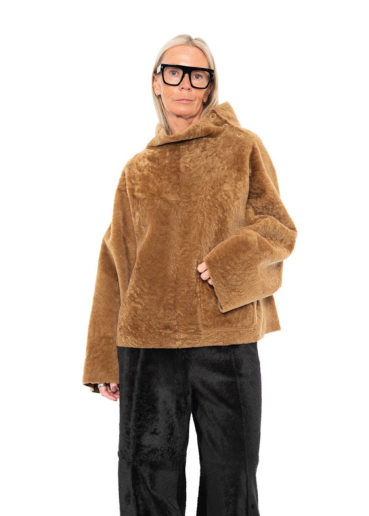 FUR-FINISHED PULLOVER