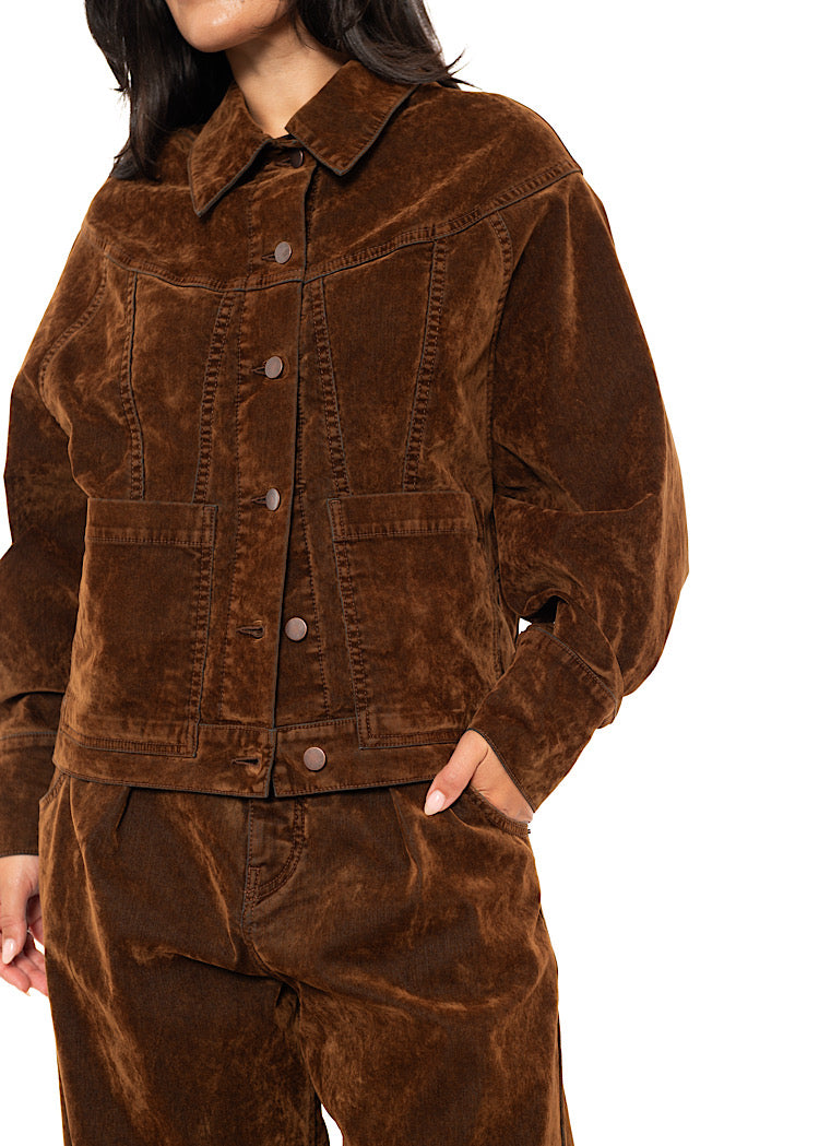 RELAXED VELVET-EFFECT JACKET