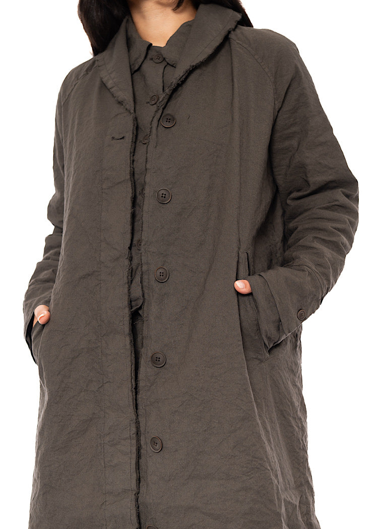 SIGNATURE CRINKLE LONGLINE COAT