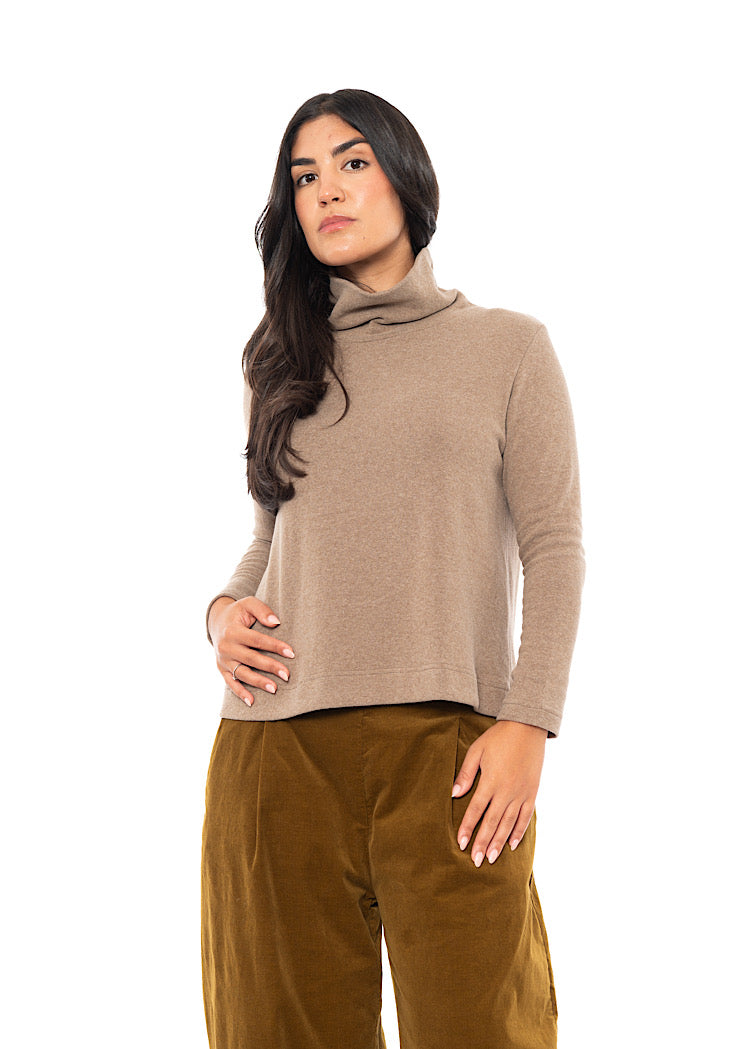 COTTON-FLEECE LYDIA PULLOVER