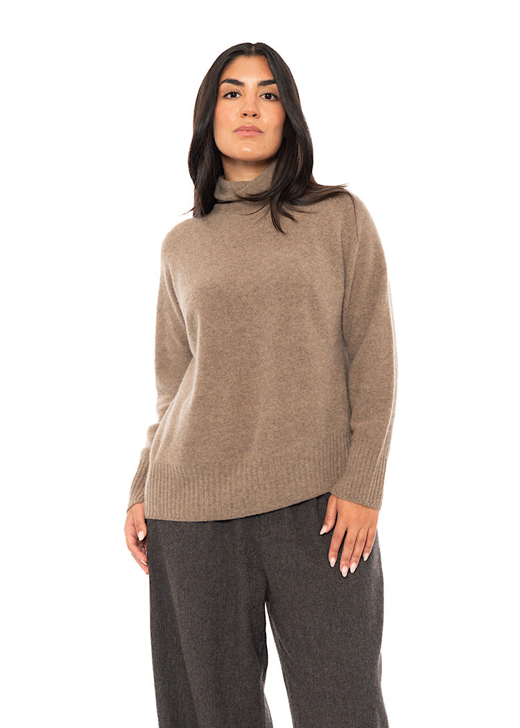 RELAXED FINE WOOL TURTLENECK PULLOVER