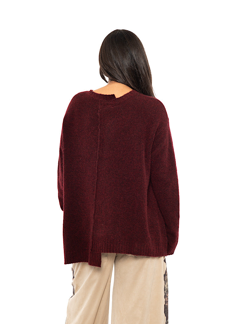 BRUSHED MÉLANGE KNITTED PULLOVER