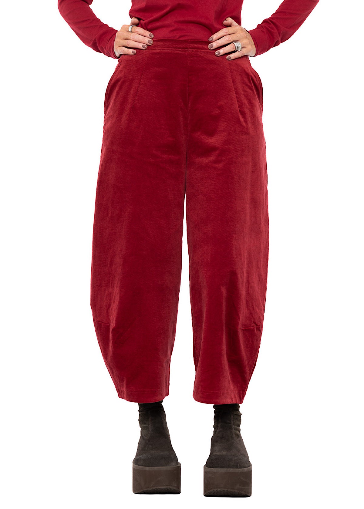STRETCH-VELVET BALLOON TROUSER