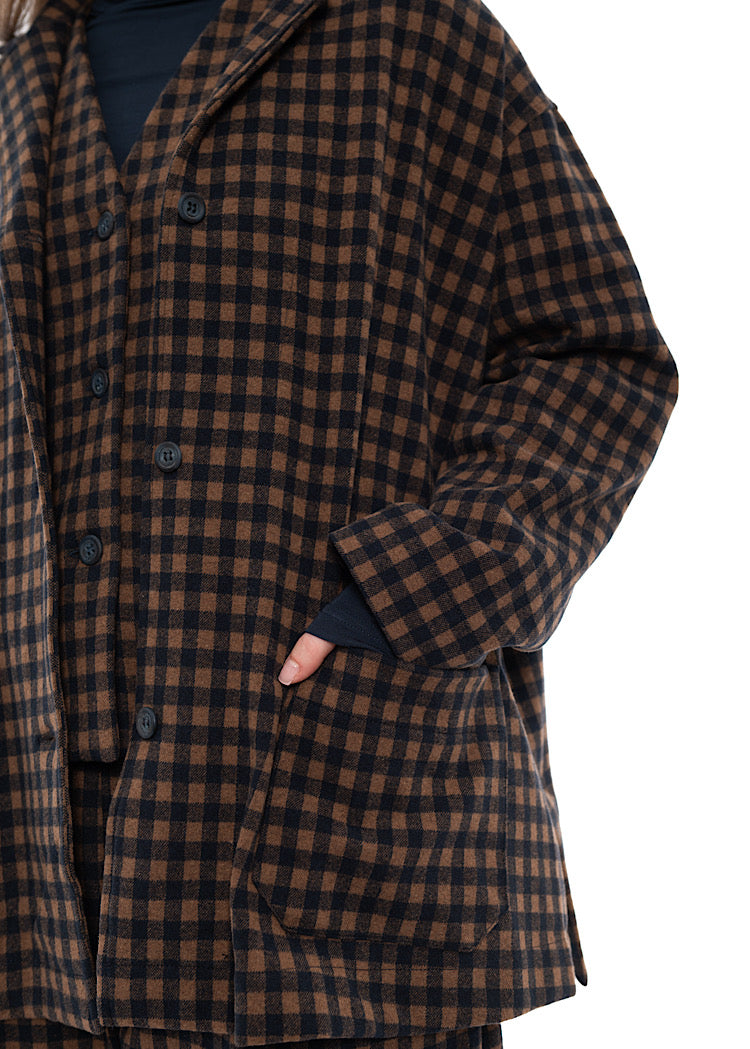 CHECKED LONGLINE CEREALE JQ JACKET