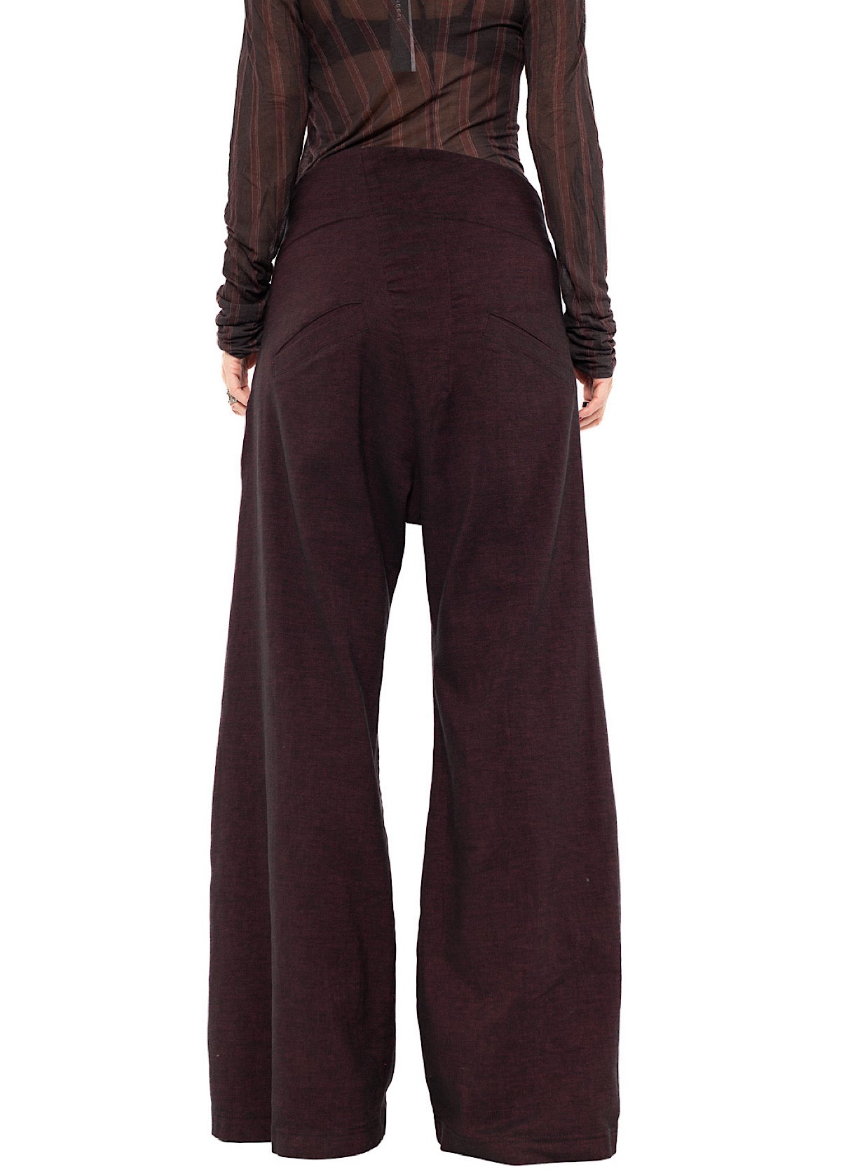 STRETCH FLARED WIDE-LEG TROUSER