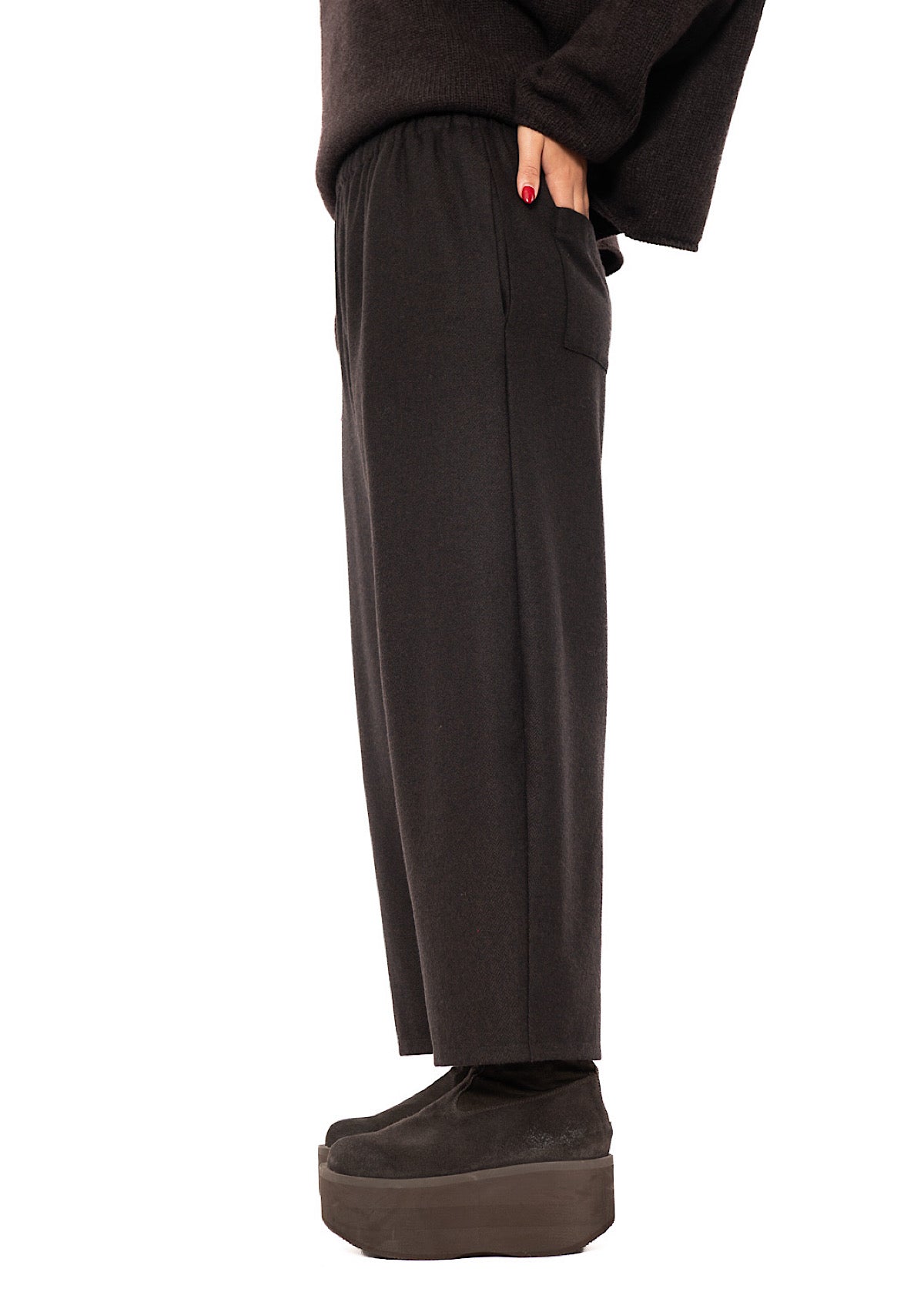 HERRINGBONE WOOL BLEND FOSCO TROUSER