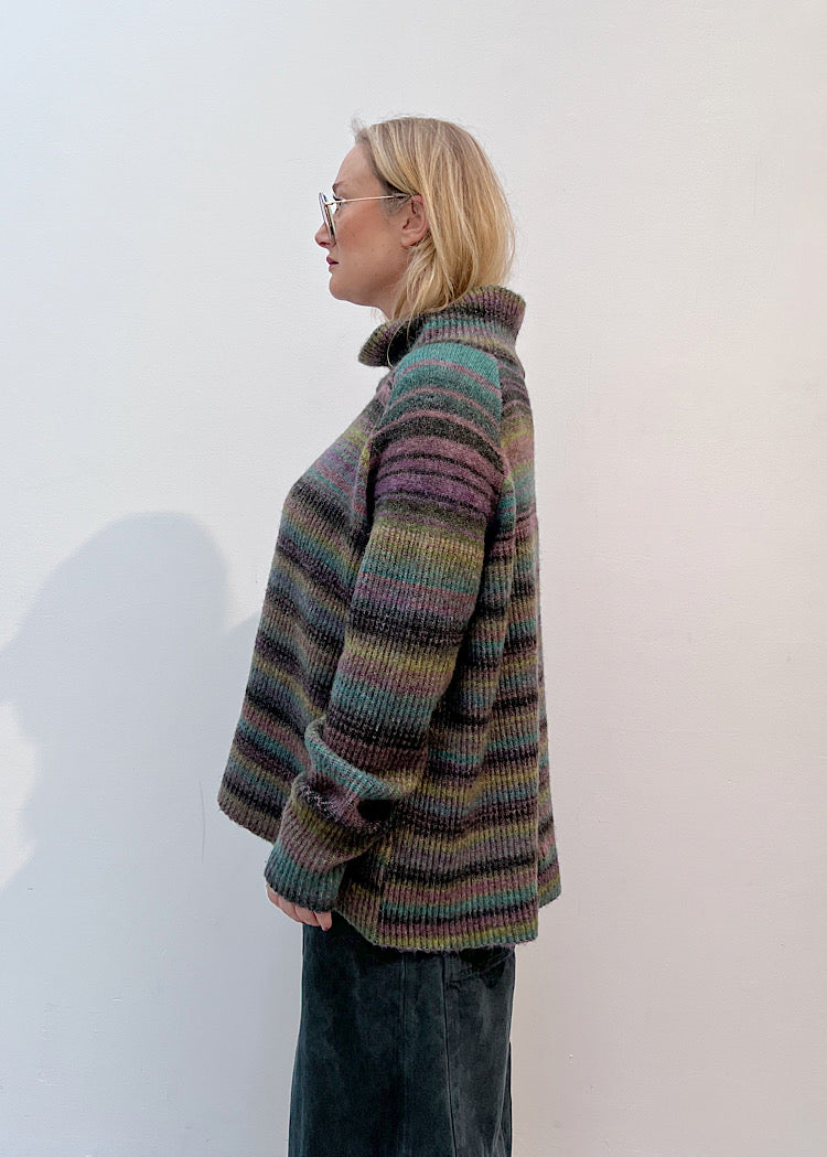 MULTICOLOUR STRIPE KNITTED PULLOVER