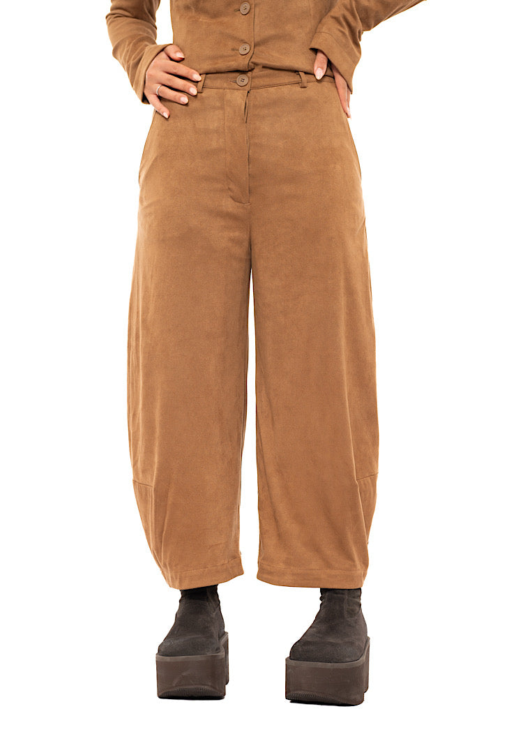 FAUX SUEDE BALLOON TROUSER