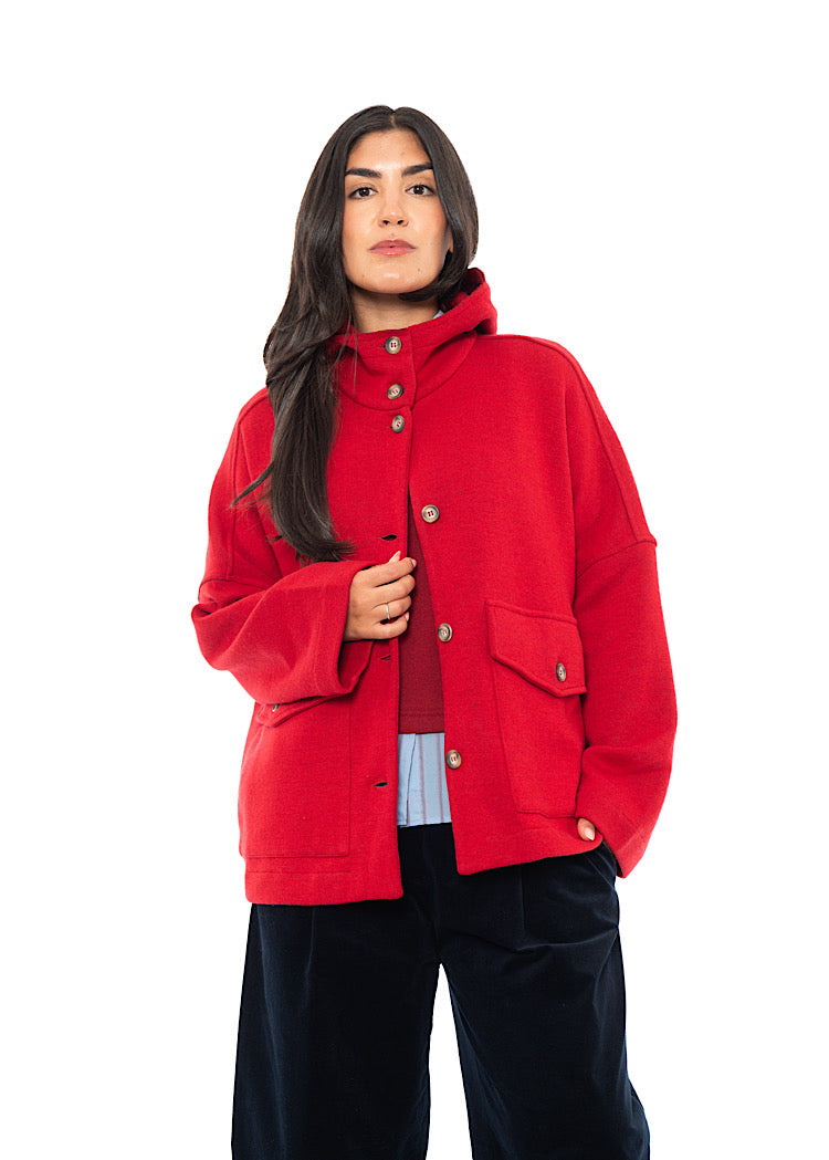 OVERSIZED HOODED WELL JACKET