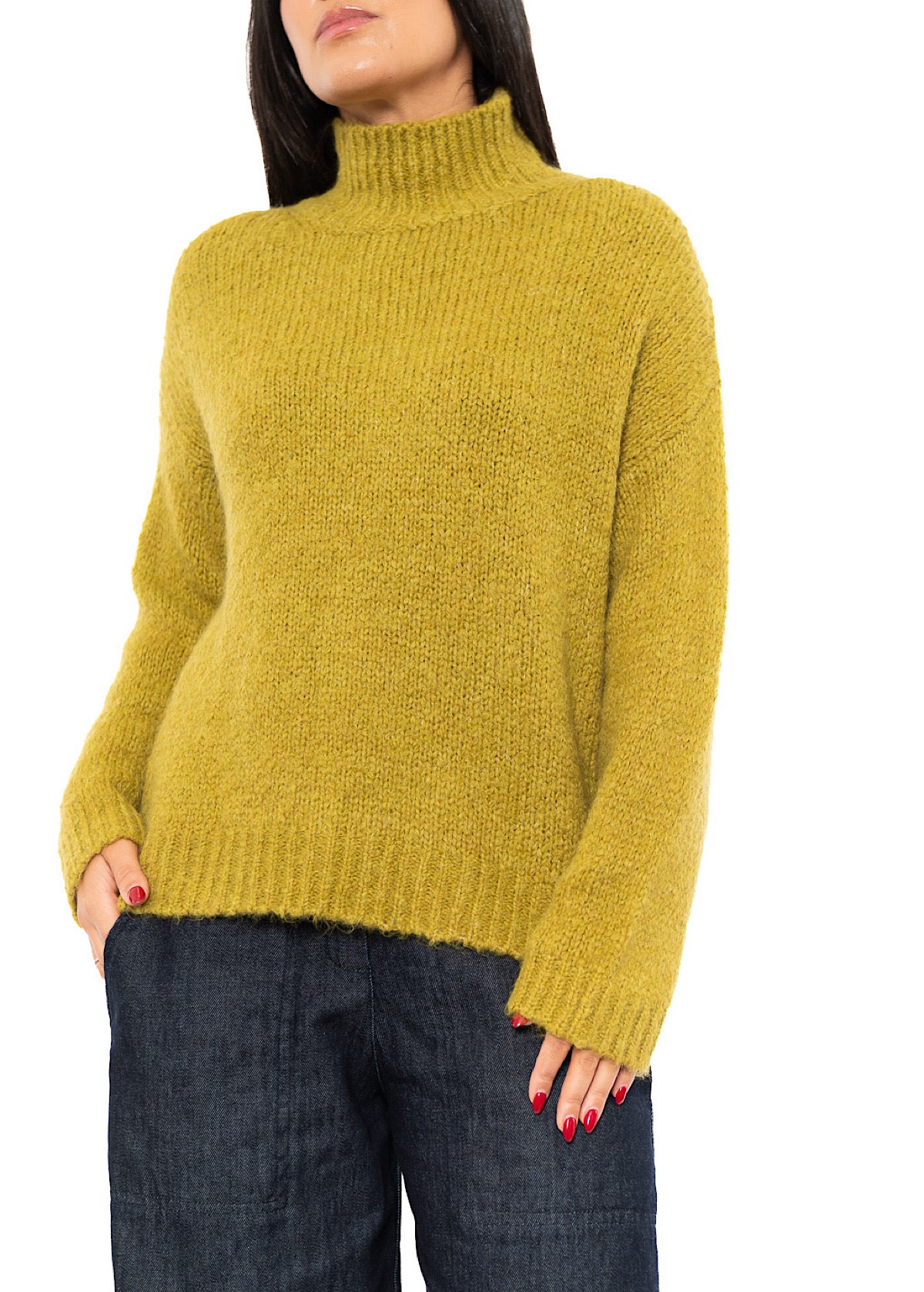 RELAXED HIGH NECKLINE PULLOVER