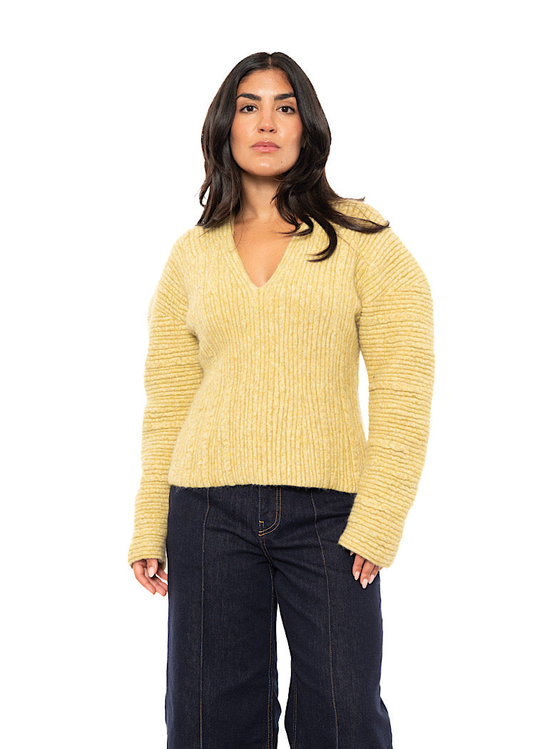 SCULPTURAL ALPACA WOOL BLEND PULLOVER
