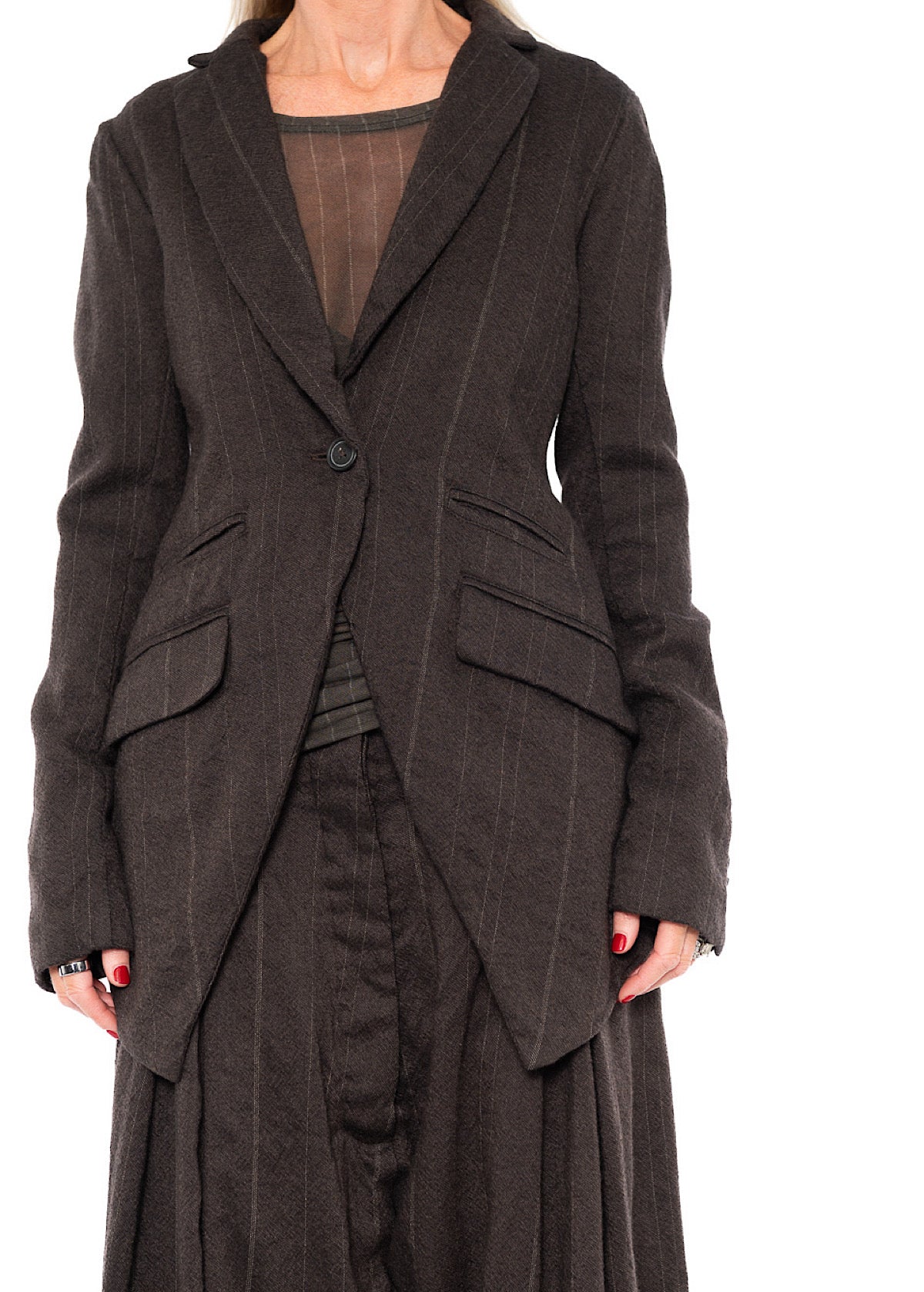 TAILORED PINSTRIPE WOOL JACKET