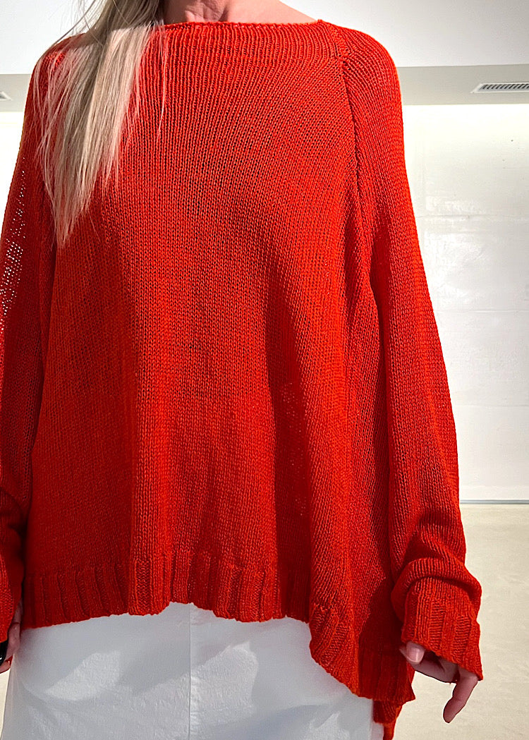 PRE-ORDER RUNDHOLZ DIP PULLOVER *GREIGE* (Shown in MANDARINE)