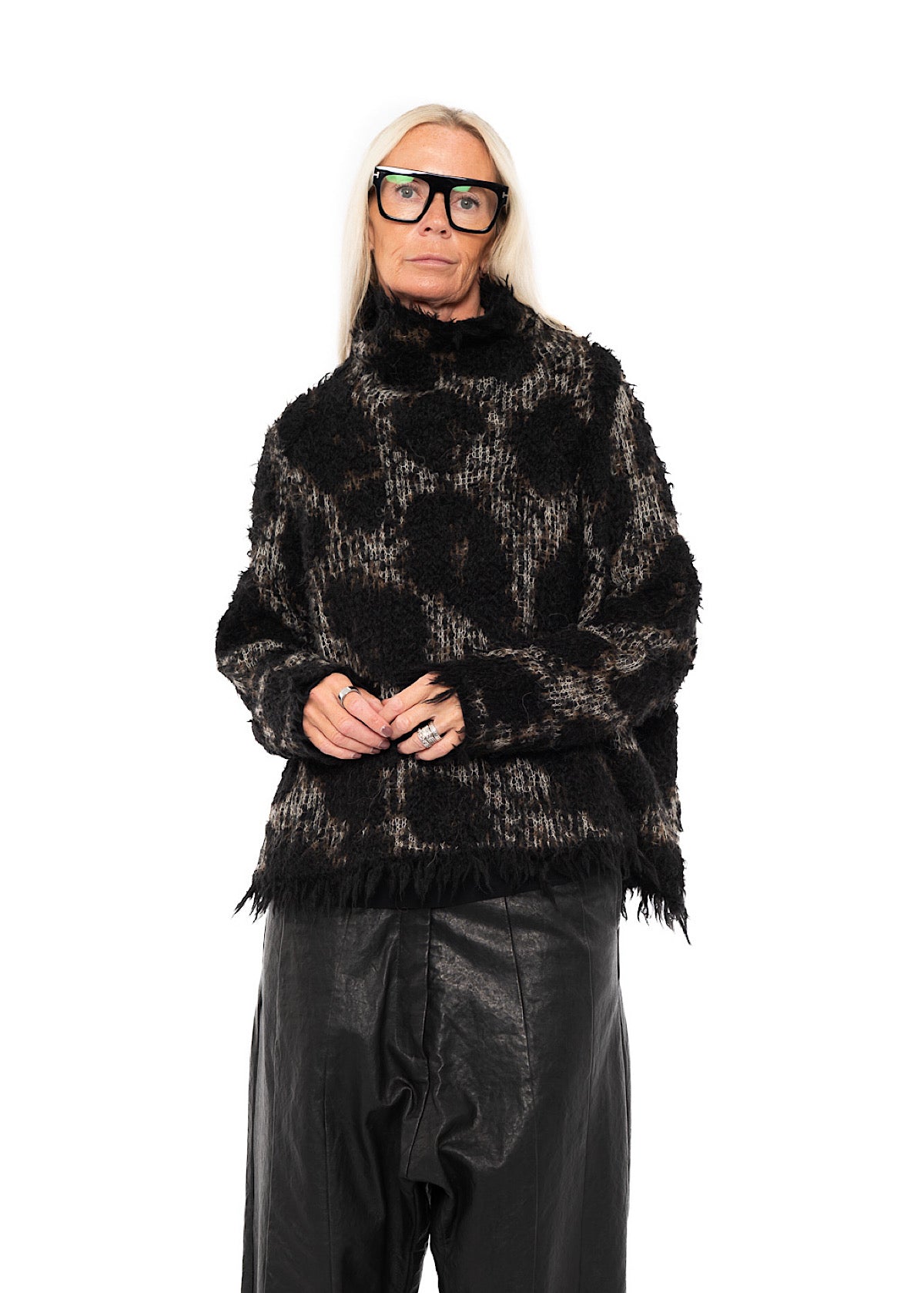 LEOPARD JACQUARD ALPACA PULLOVER