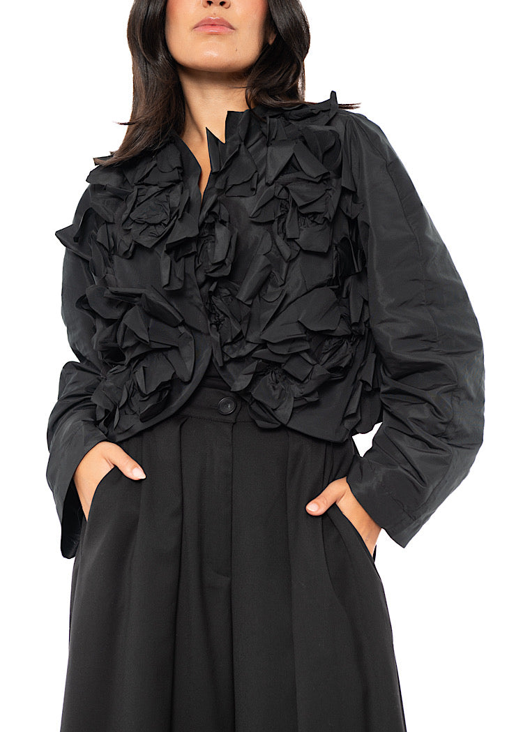 FLOWER APPLIQUÉ SHORT JACKET
