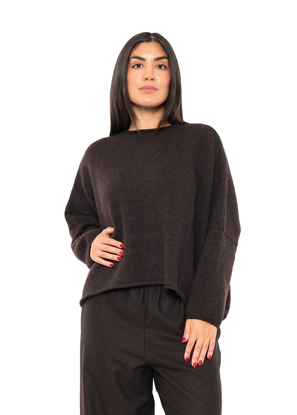 CROPPED CASHMERE BLEND FAUSTA PULLOVER
