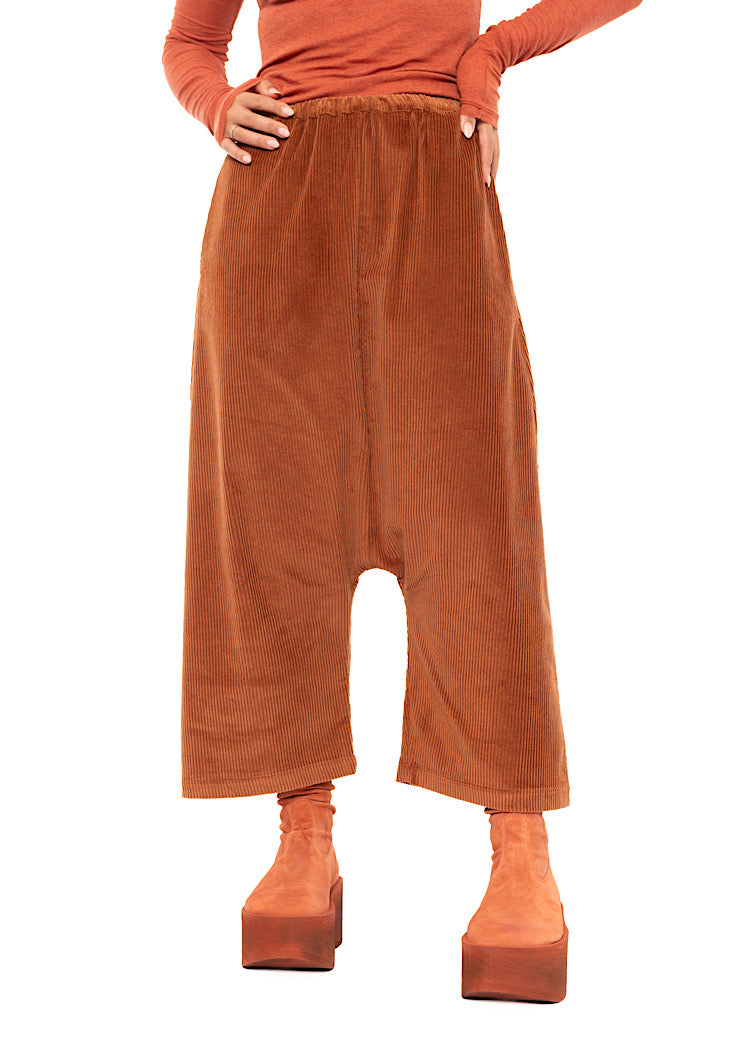 DROP CROTCH STRETCH CORD VELVET TROUSER