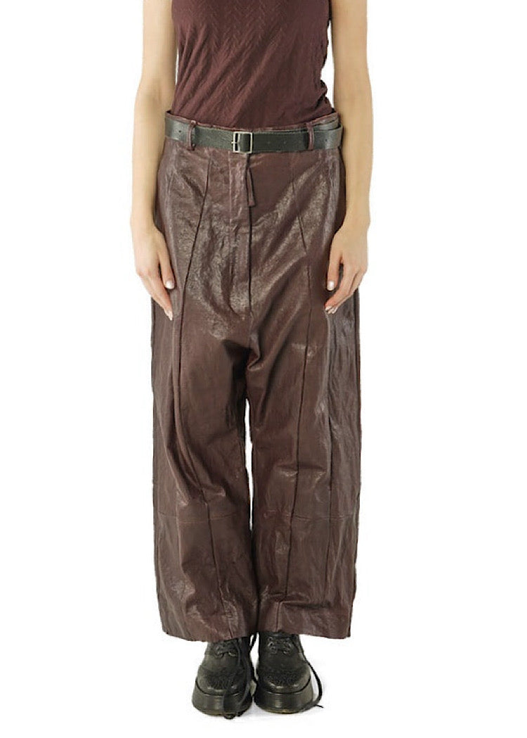 SIGNATURE LEATHER DROP CROTCH TROUSER *UMBRA* (SHOWN IN PURPLE)