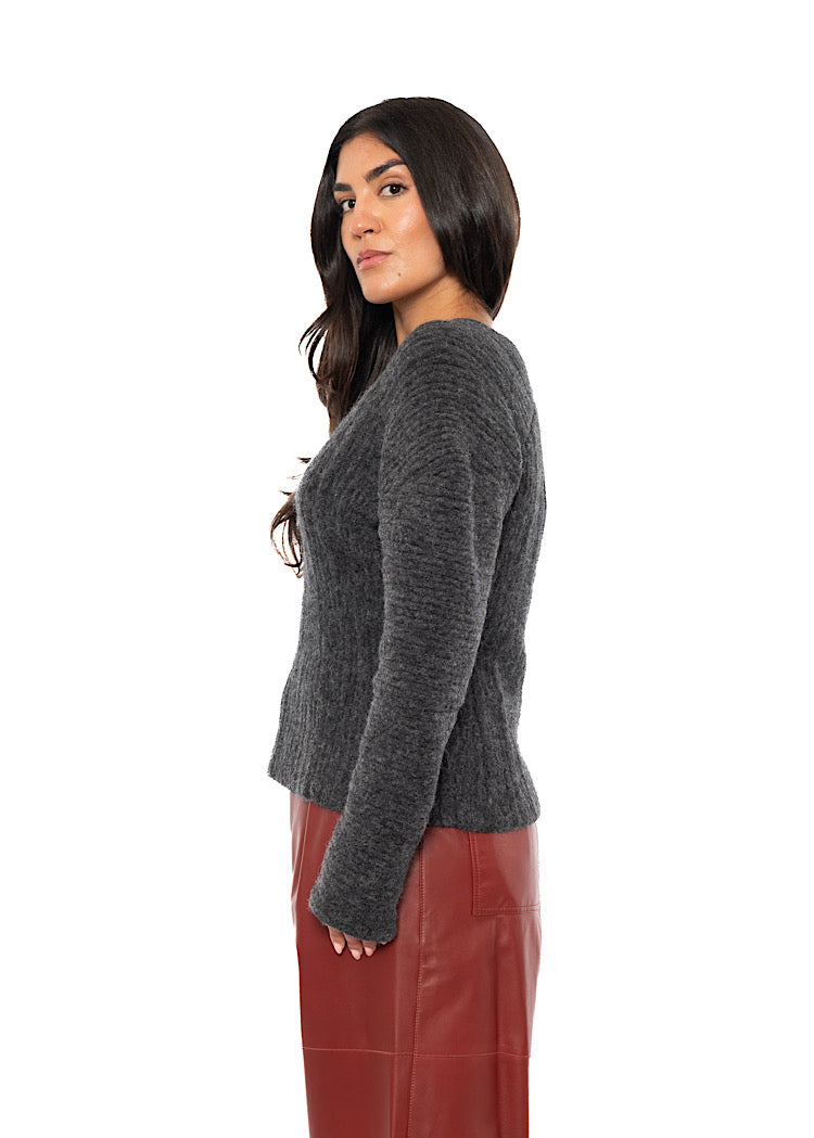 SCULPTURAL ALPACA WOOL BLEND PULLOVER