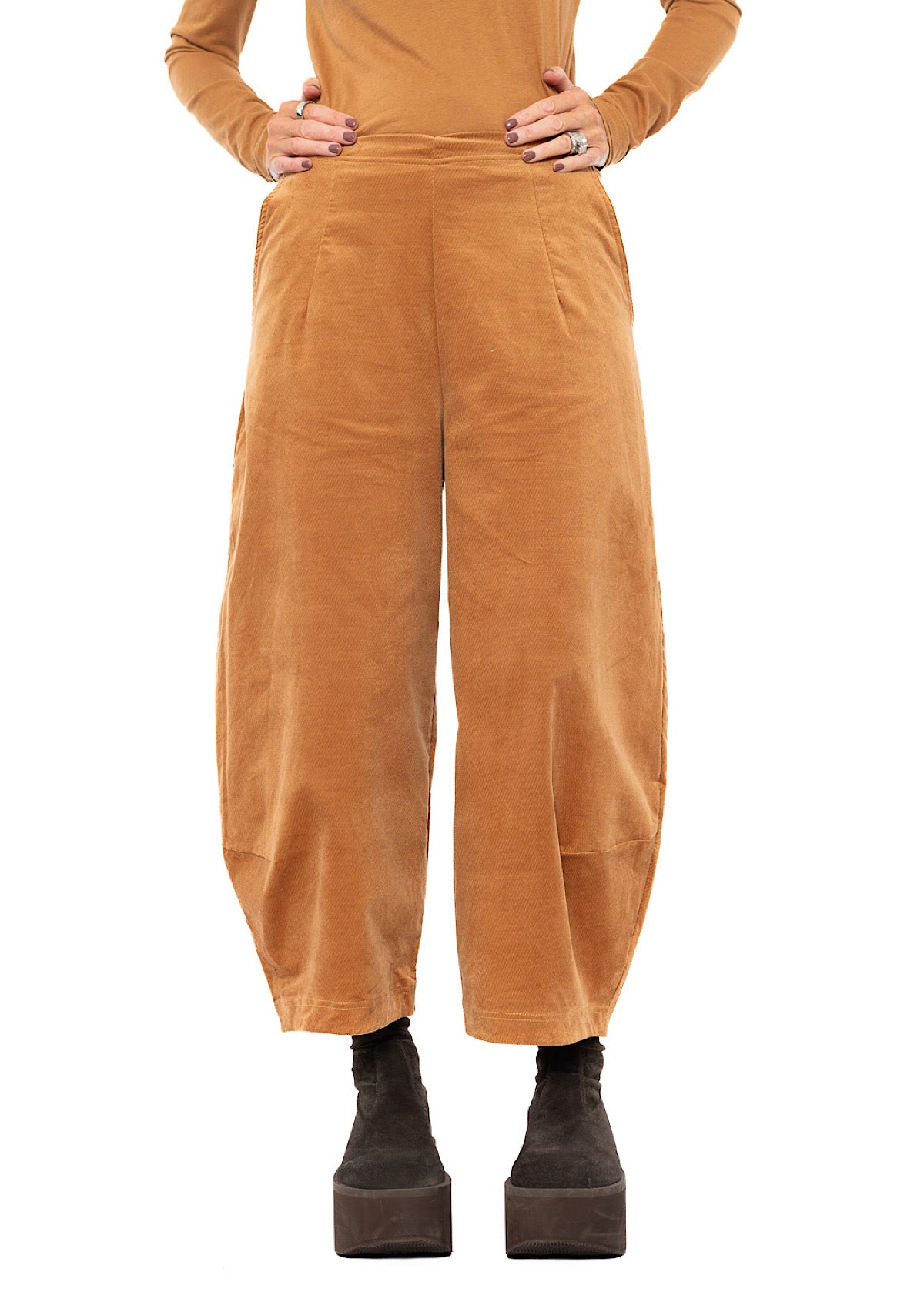 STRETCH-VELVET BALLOON TROUSER