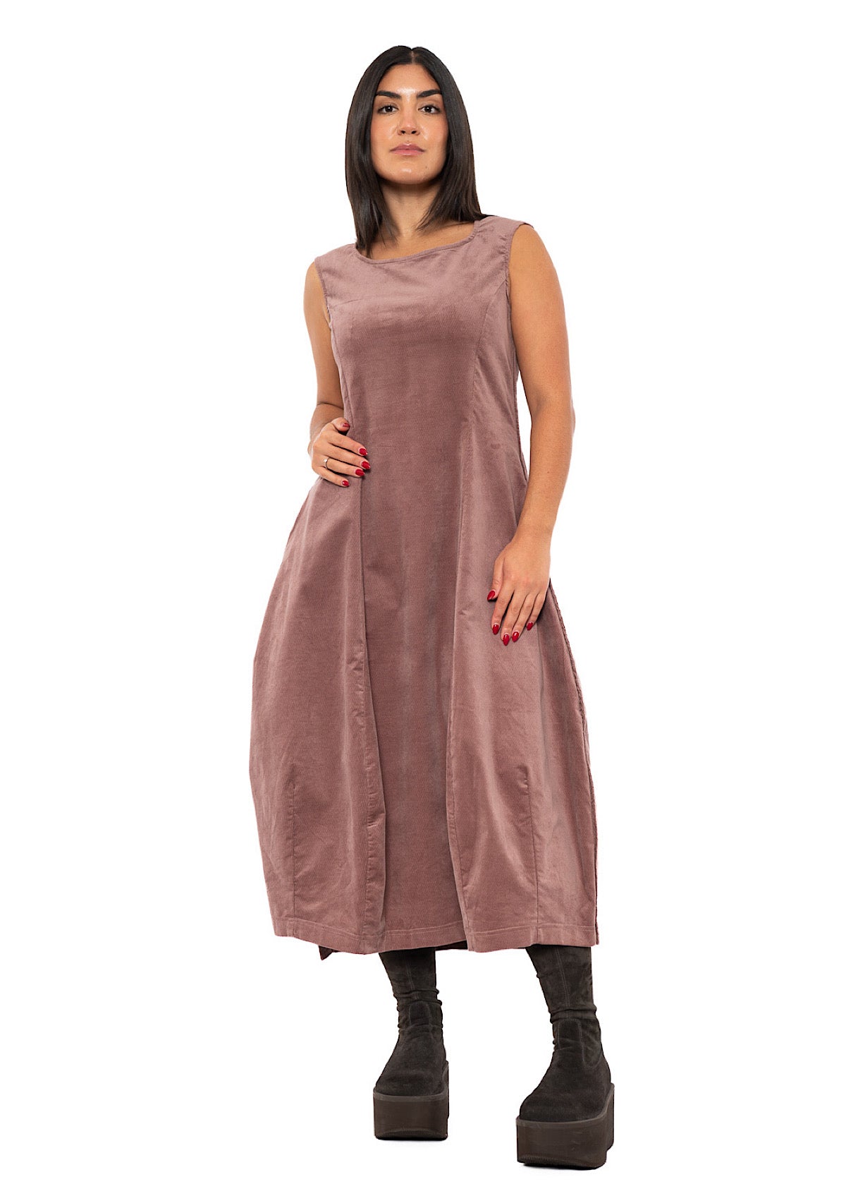 STRETCH-VELVET BALLOON DRESS