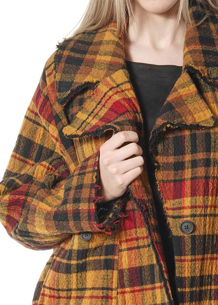 OVERSIZED CHECK WOOL JACKET