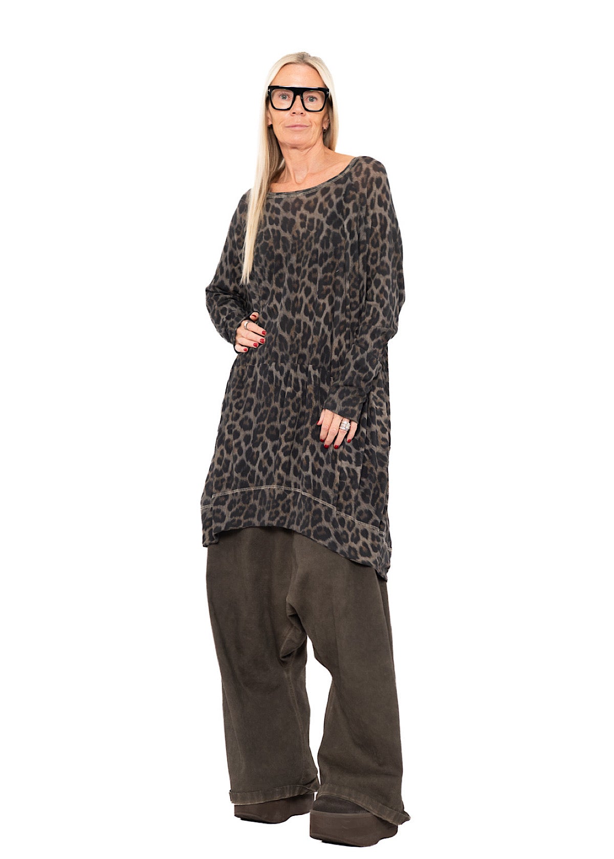 LEOPARD PRINT RIB TUNIC