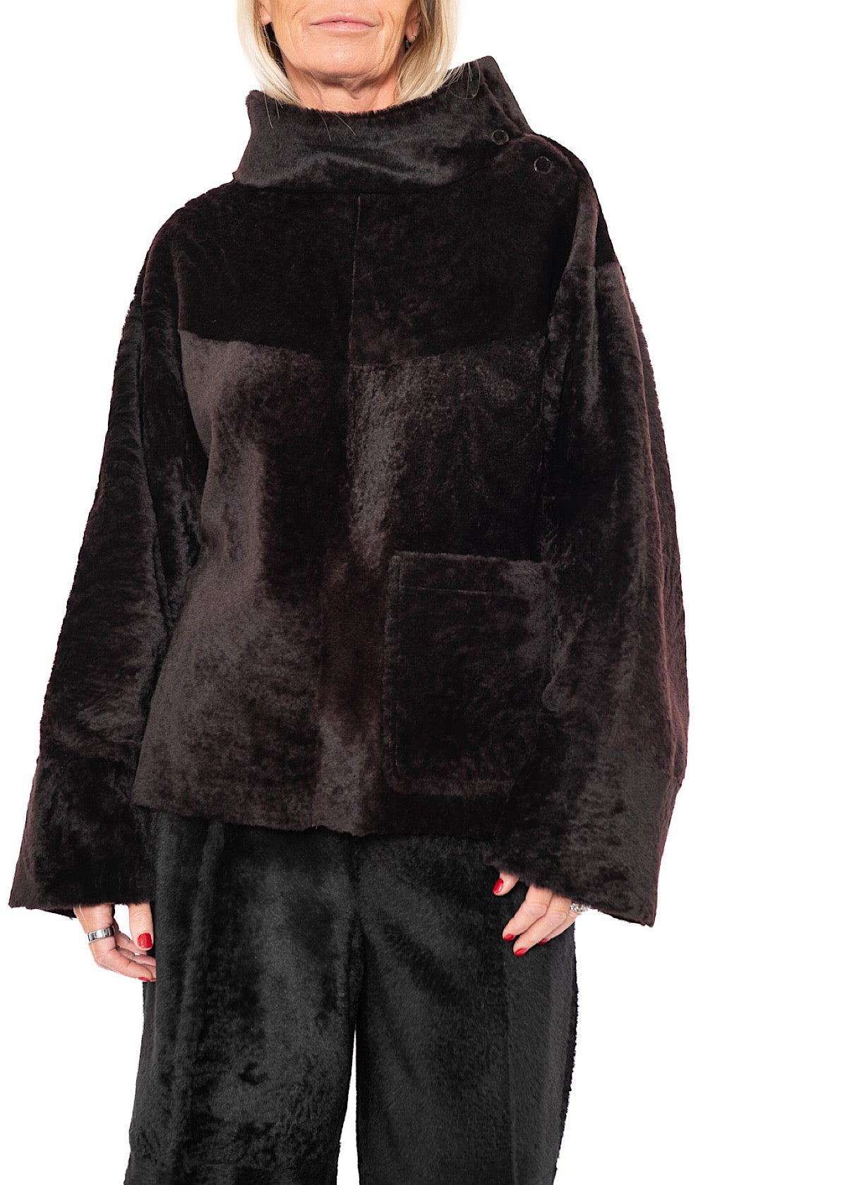 FUR-FINISHED PULLOVER