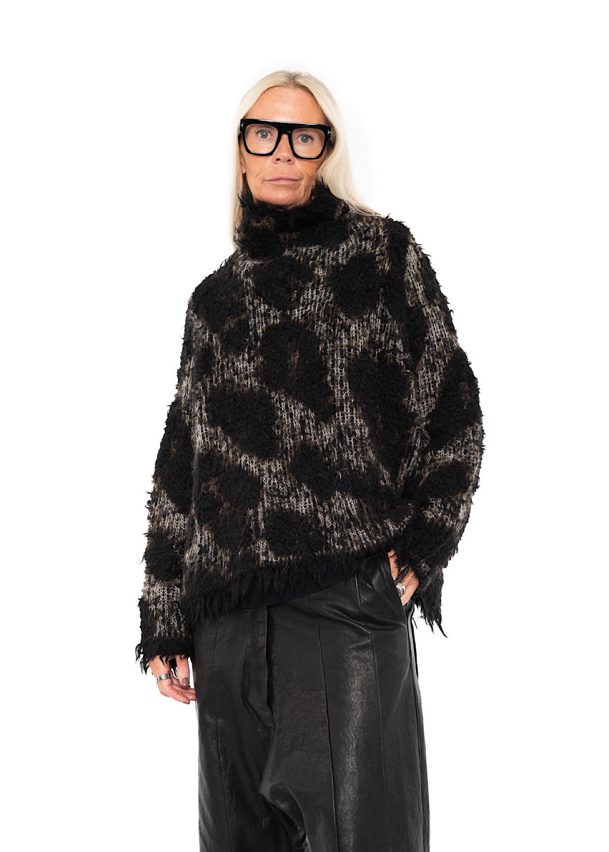 LEOPARD JACQUARD ALPACA PULLOVER