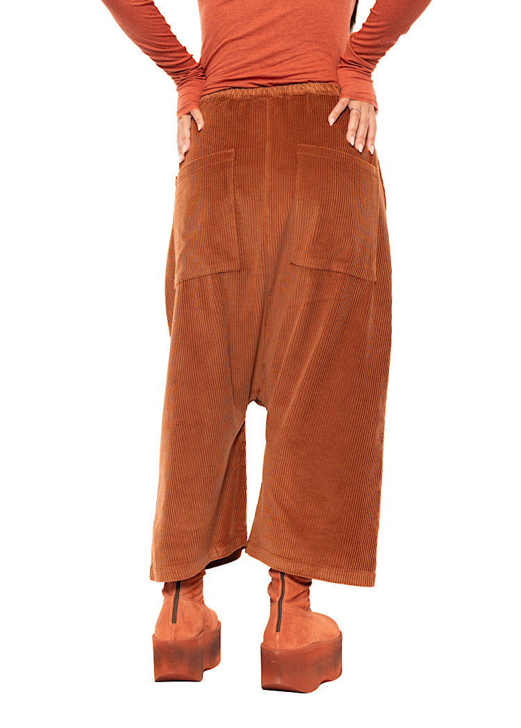 DROP CROTCH STRETCH CORD VELVET TROUSER