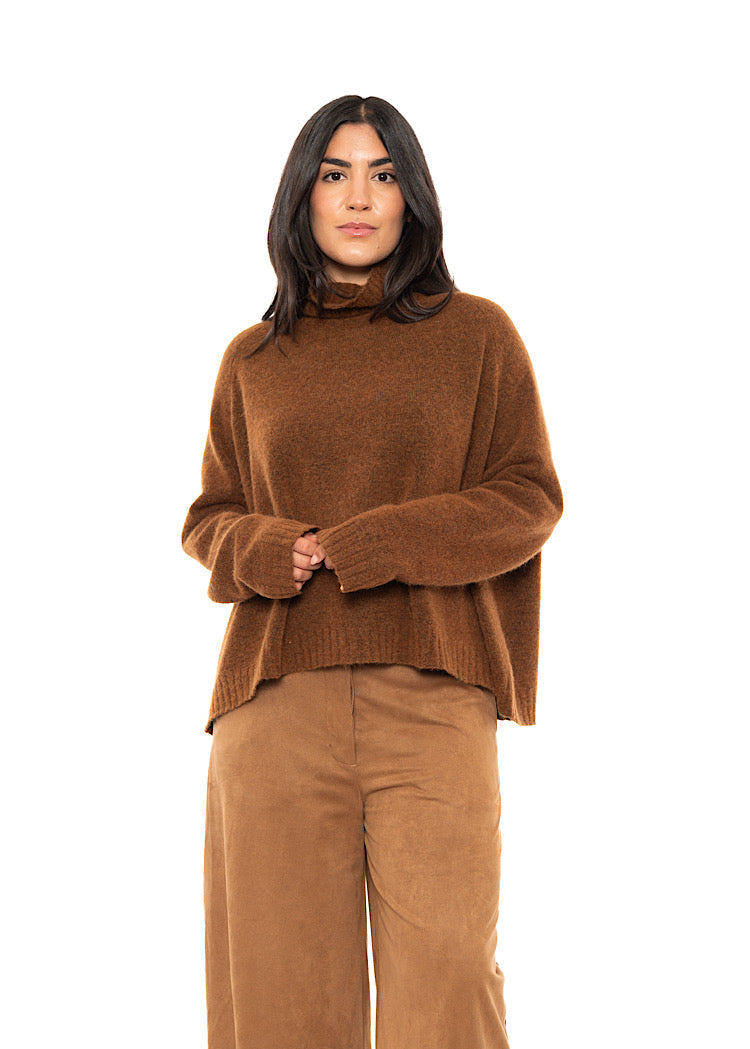 BRUSHED MÉLANGE KNITTED PULLOVER