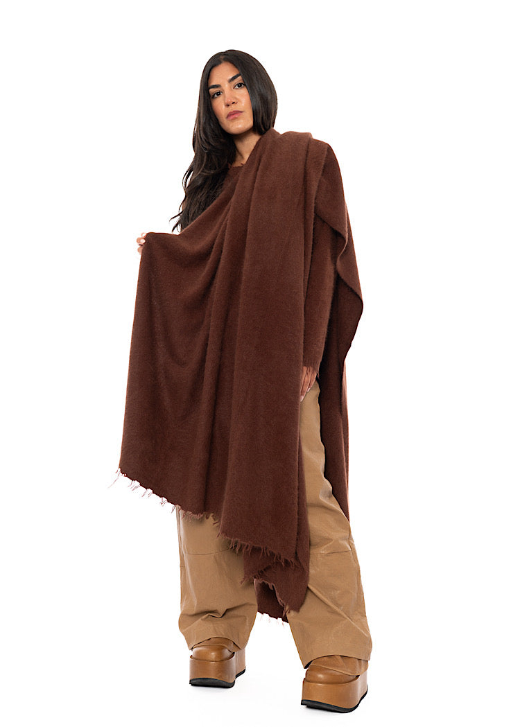 OVERSIZED FRAYED KNIT SCARF