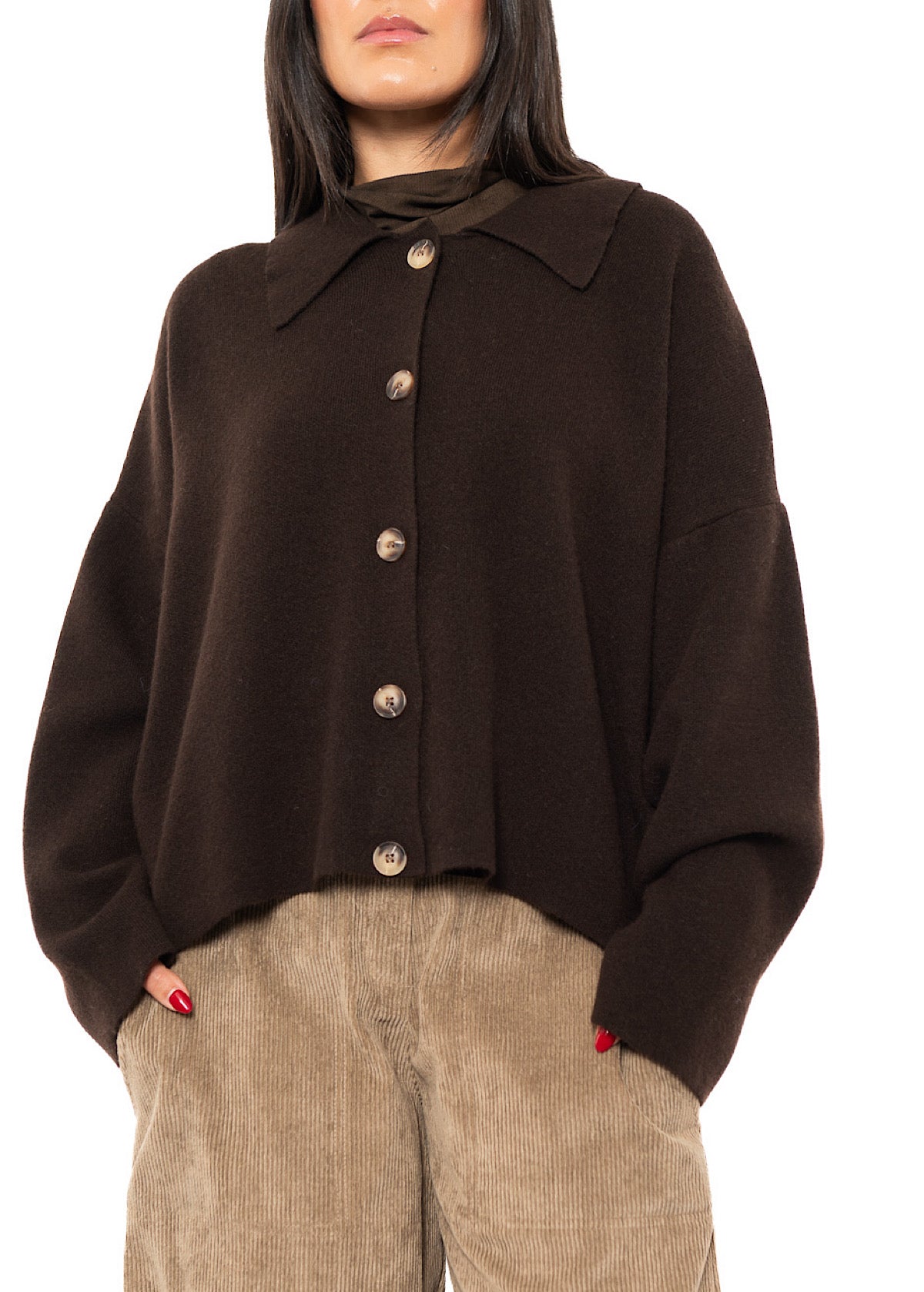 BOXY WOOL-MIX CARDIGAN
